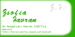 zsofia havran business card